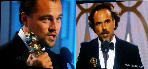 Leonardo DiCaprio y el cineasta mexicano Alejandro se alzaron con un Golden Globe cada uno por sus respectivos trabajos en la cinta 'The Revenant'.