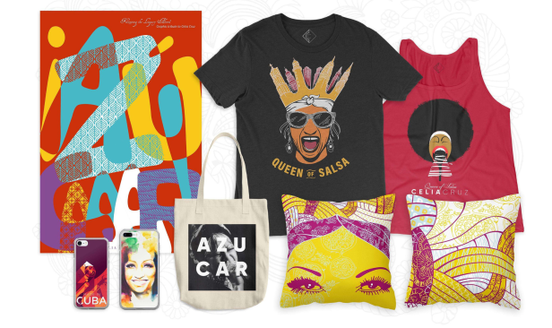La nueva marca dedicada a Celia Cruz incluye mercancía con diseños exclusivos y el lanzamiento de una tienda en línea. 